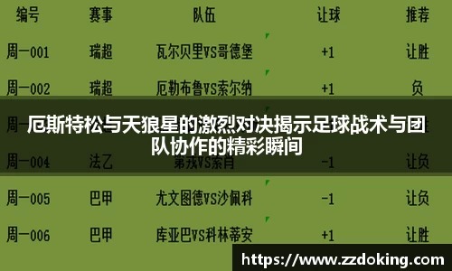 厄斯特松与天狼星的激烈对决揭示足球战术与团队协作的精彩瞬间