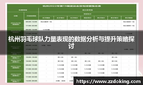杭州羽毛球队力量表现的数据分析与提升策略探讨
